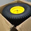 20x8.00-8 Tire and Wheel, 4 Ply Tubeless Lawn Mower Tire Replacement 20x8-8nhs Riding Tractor Mower and Rear Tire and Wheel Assemblies, 3.5" Offset Hub, 3/4" Borehole, and 3/16" Keyway, 2 Pack