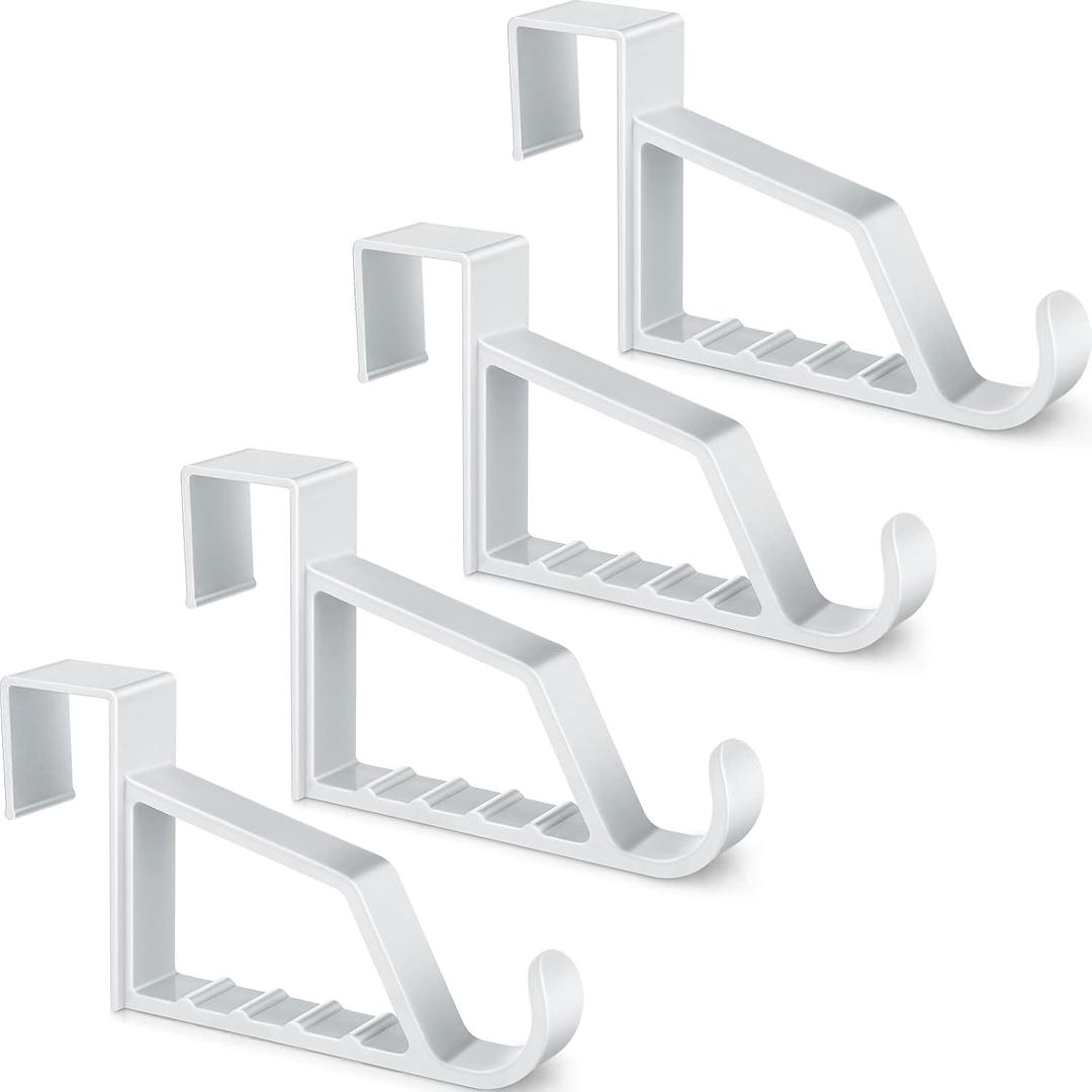 Maitys Plastic Storage Hooks, 4 Pieces Multi Hanging Organizers for Coats, Towels, Bags, Hats, Scarves (White)