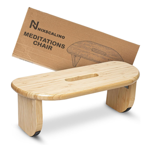 NIXSCALINO Folding Meditation Bench | Bamboo Kneeling Stool with Rocking mechanism - Portable Cross Legged Folding Seiza Chair