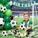 Morofme 8pcs Soccer Ball Cake Toppers Large Soccer Cake Decorations Mini Soccers Cupcake Topper Happy Birthday Topper Trophies Decor Footballs Cake Toppers for Soccers Themed Birthday Party Supplies