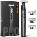 [2025 Upgraded Beard & Body Hair Trimmer for Men [All-in-One] USB-C Fast Charging, Groin & Ball Hair Painless Electric Shaver, Travel Razors, Waterproof Wet/Dry Groomer, Black(Lite)