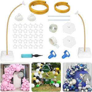Balloon Arch Kit 8.2FT & 5FT, Adjustable Balloon Arch Stand with Base, Floor Gold Balloon Arch Frame Plant Support Stand for Wedding Birthday Baby Shower School Welcome Party Yard Lawn Home Decor