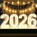 2026 Number Sign Graduation Decorations, 2026 Marquee Light Up Numbers, Battery Operated Number Lights 2026 Party Supplies for New Year Class Graduations Wedding Table Decor-Warm White