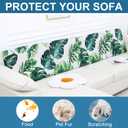 Smiry Printed Couch Cushion Covers, Stretch Soft Couch Covers for Sofa, Washable Non-Slip Sofa Slipcover Furniture Protector for Indoor and Outdoor (Backrest L, Green)