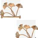 OwlGift Set of 2 Modern Ginkgo Leaves Design Napkin Holder for Tables, Metal Paper Napkin Storage for Kitchen, Stylish Paper Towel Dispenser, Mail Letter Sorter Rack, Document File Organizer  Bronze