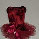 Dog Dresses for Small Dogs Girl Puppy Christmas Outfit Dog Tulle Spring Clothes with Pearl and Bow (Burgundy,M)