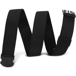 WHIPPY Mens Elastic Stretch Belt Unisex Adventure Web Belt for Women Men with Non-Metal Buckle Adjustable Belts (Fits waist size up to 43", 1-black)