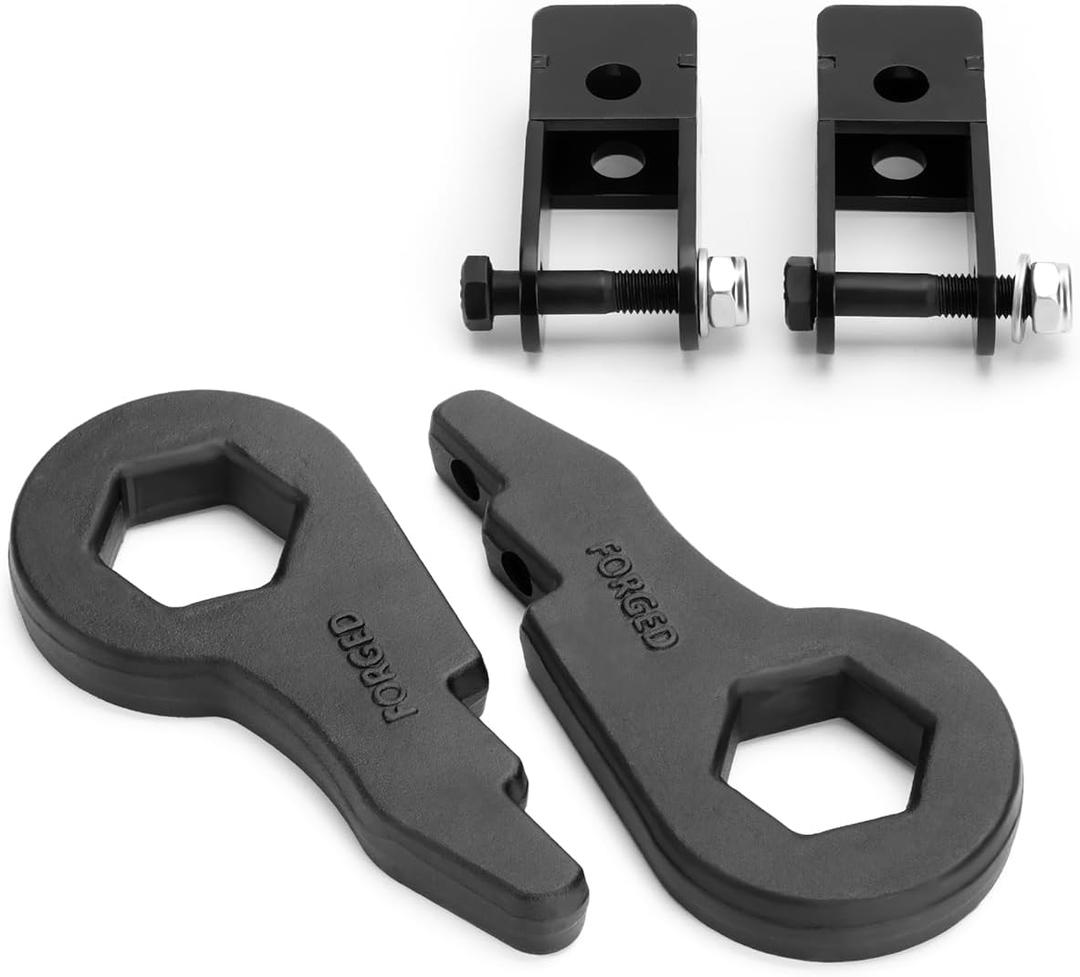 Dynofit 1-3" Torsion Bar Keys with Shock Extenders Brackets Compatibility with 1999-2007 Chevy Silverado 1500 4WD, GMC Sierra 1500 4X4, Adjustable Suspension Leveling Lift Kits for Tahoe 1500