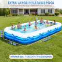 Extra Large Inflatable Pool for Adults, 165"x76"x22" Full-Sized Blow Up Pool with 0.6mm PVC & Cute Animal Print, Big Family Swimming Pool for Backyard Outdoor Summer Water Party