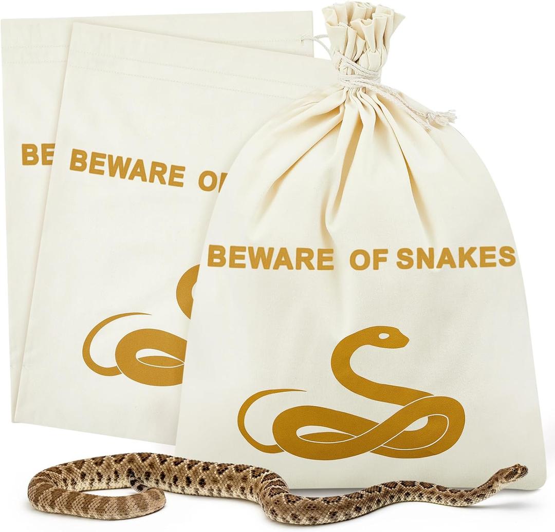 2 Pcs Snake Bag with Drawstring, 20 x 28 Inch Reptile Pouch