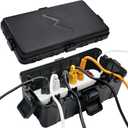 Hrensaw Medium Outdoor Electrical Box(10.6x5.5x4.5inch),IP54 Waterproof Extension Cord Cover w/6 Cable Entry,Weatherproof Connection Box Protect Power Strip,Timer,Plug,Holiday Lights,Black