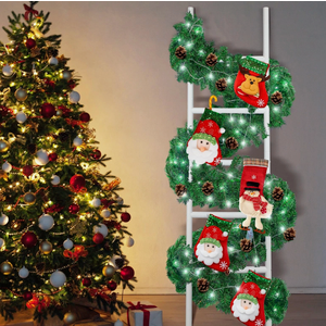 Tigeen 59 Inch 3 Pack Lighted Christmas Stocking Holder Stand for Wall