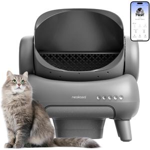 Neakasa M1 Plus Open-Top Self-Cleaning Cat Litter Box, 360 Safety Sensors, Advanced Odor & Leak Control, Automatic for Large & Multi-Cat Homes, Litter Mat & 2 Rolls Refill Bags Included