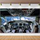 7x5ft Aircraft Cockpit Backdrop Airplane Sky Flying Photography Background Upper Air Flight Pilot Kids Flight Theme Party Decor Portrait Photography Studio Photo Background Props BJDWKI120