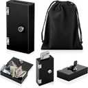 Acrylic Box for Gambler, Winners Bank Portable Safe Casino Money Pocket Sized Cash Box with 2 Keys and Storage Bag(Black,1 Pack)