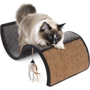 Petlinks Dream Curl Carpet Cat Scratcher, Dual-Surface Cat Scratching Post, Lounge & Hide Scratchers for Cats & Kittens, Gray, Furniture Protector, One Size Fits All Cats