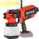 Cordless Paint Sprayer 70000RPM Compatible for Milwaukee 18V Battery, 1200mL Handheld HVLP AUTO Paint Sprayer with Brushless Motor for Home Furniture Deck Ceiling Cabinets Fence Door(No Battery) 