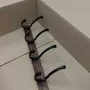 Coat Rack Wall Mounted, Heavy Duty Walnut Wood Hook Rack Rail with 5 Double Dual Metal Wall Hooks for Hanging Coats, 19.7" Long Hanging Coat Hanger for Entryway, Bathroom, Bedroom (Black)