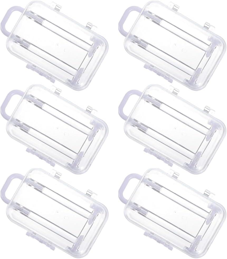Luxshiny Mini Suitcase Candy Boxes 6 Pack Clear Small Favor Boxes for Wedding Bridal Shower Travel Theme Party 3X2X1.5 Inch Compact Storage