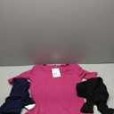 Riyiper 3 Pack Women's Half Sleeve Tops Crewneck 1/2 Sleeve T Shirts Elbow Length Tops Slim Fit Cotton Blend Basic Tees(Black, Purple, Navy,Medium)