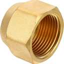 PATIKIL Brass Flare Cap, 3/4 SAE (1-1/16" UNF) Female Thread SAE Flare Fitting 45 Degree Flare Tube Gas Line Cap Hex Pipe Fittings for Air Conditioner Refrigeration