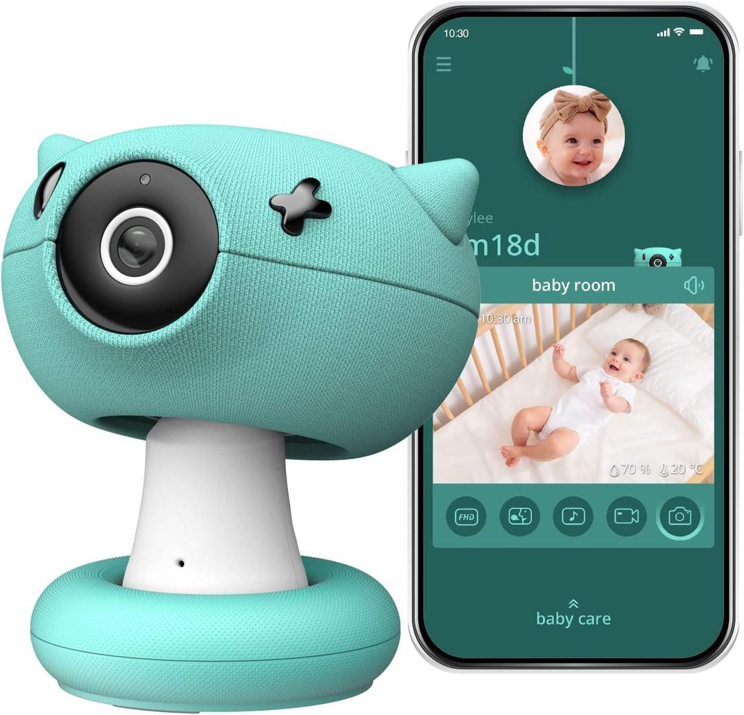 Smart Video Baby Monitor, Full HD Camera and Audio with Night Vision, Cry Detection, Temperature Humidity Sensors, 2 Way Talk, Encrypted Wireless WiFi for Phone App, Supports Alexa