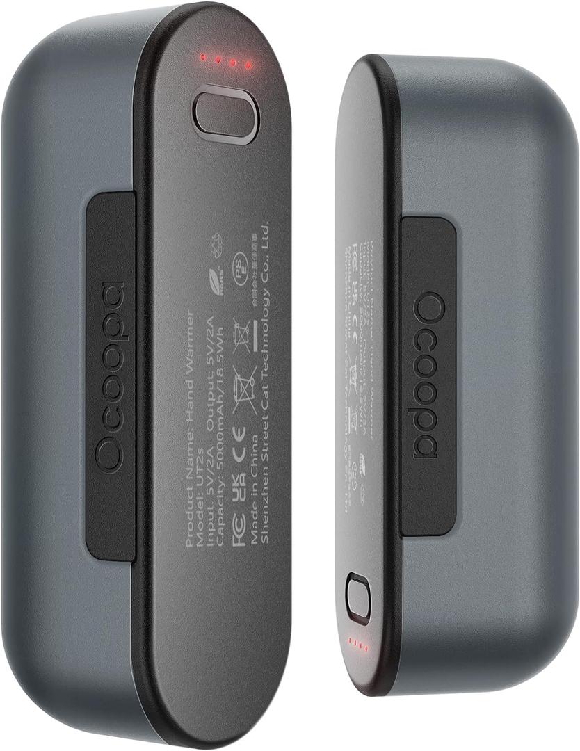 OCOOPA Hand Warmers Rechargeable 2 Pack, Magnetic Electric Handwarmer, 4 Levels Heat Up to 136, USB-C Portable Charger 10000mAh, Raynauds, Golf, Tech Gifts for Men, UT2s(MagTwins) (Gray)