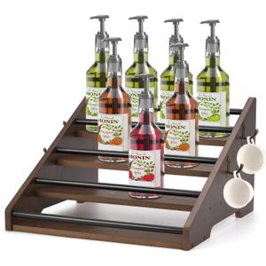 Coffee Syrup Organizer,16 Bottles Coffee Syrup Rack,4 Tier Syrup Stand for Kitchen Countertop,Coffee Station Organizer Coffee Syrup Holder for Syrup,Wine,Liquor