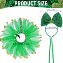 Dog St. Patrick's Day Outfit Bow Headband and Dog Collar for Small Medium Dog Cat St. Patrick's Day Birthday Party Accessories (Green)
