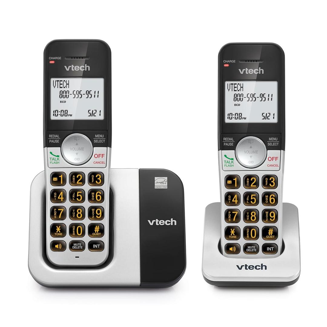 VTech Cordless Phone 2Handset with Large Display and Big Buttons, DECT 6.0 with Caller ID/Call Waiting, Full Duplex Speakerphone, ECO Mode, Last 10 Number Redial, Easy to Use,VG2312