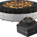 24ft Round Leaf Net Pool Covers for Above Ground Pools,Winter Above Ground Pool Covers Mesh Cover to Catching Leaves, Mesh Tarp with Grommets, Resistant Garden Sun Shade Netting(Only Cover), Black 