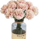 Light Pink Artificial Carnation Silk Flowers 15pcs Fake Carnation Pink Artifcial Flowers with Stems for Home Decor Wedding Bridal Bouquet Anniversary Birthday Floral Arrangements (Light Pink