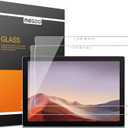 Megoo [2 pack Screen Protector for Surface Pro 7 Plus/Surface Pro 7, Ultra Clear/High Response/Tempered Glass, Compatible for Microsoft Surface Pro 7 12.3 Inch (2019 Release)
