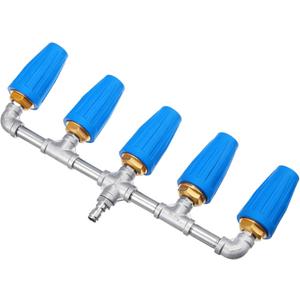 5-in-1 Turbo Nozzle Pressure Washer 4000 PSI 360 Rotating Turbo Nozzle with 1/4" Quick Connector 2.5 Orifice Quintuple Tips (Blue)
