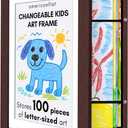 Americanflat 10x12.5 Kids Artwork Picture Frame in Mahogany - Displays 8.5x11 With Mat and 10x12.5 Without Mat - Composite Wood with Shatter Resistant Glass - Horizontal and Vertical Formats