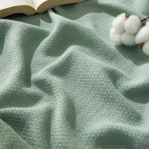 Bedsure 100% Cotton Blanket Queen Size for Bed - Breathable and Lightweight, Soft Cozy Textured Herringbone Woven Blanket for Summer Spring, Sage Green, 90x90 inches