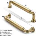 10 Pack 5 inch(128mm) Center to Center Brushed Brass Cabinet Pulls Satin Brass Solid Cabinet Hardware Heavy-Duty Drawer Handles Kitchen Cabinet Pulls Drawer Kitchen Cabinet Hardware