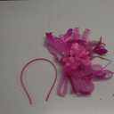 Fascinator Hats for Women Feather Flower Hair Clip Brooch Wedding Tea Party Hat Derby Race Headwear (Pink)