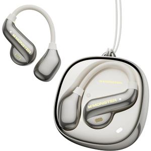 Monster Open Ear AC390 Headphones, Bluetooth 6.0 Earbuds with Stereo Sound, Wireless Headphones 24H Playtime, IPX5 Waterproof, Rotating Charging Case with Lanyard, Ultra-Light Open Ear Earbuds