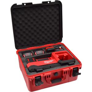 Air Compressor Hard Storage Case for Milwaukee M18 Inflator 2848-20 - Waterproof, Dustproof, Shockproof Air Pump Storage Carrying Bag for Milwaukee Tools, Battery & Charger - Black & Red (Case Only)