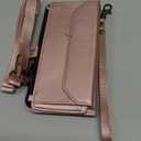 Strapurs Wallet Case Compatible with Samsung Galaxy A16 5G RFID Blocking Card Holder PU Leather Magnetic Snap Shoulder Strap Zipper Pocket Phone Case Fit for Galaxy A16 6.5" - Rose Gold