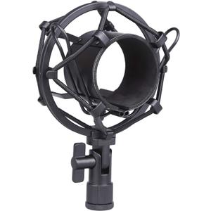 Koolertron Microphone Shock Mount,Mic Clip Holder,Universal 50MM Anti-Vibration Mic Holder for 48MM-54mm Diameter Studio Condenser Mic (Black)