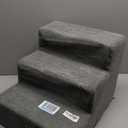 Dog Stairs for Small Dogs, 3-Step Non-Slip Pet Stairs for Couch Sofa and Chair, Dog Bed Stairs for Puppy, Older Cat,Grey,13.6" H