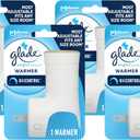 Glade PlugIns Air Freshener Warmer, Scented and Essential Oils for Home and Bathroom, Up to 50 Days on Low Setting (Pack of 4)