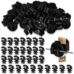 Geiserailie 300 Pcs T Post Insulators Electric Fence Posts Electric Fence Insulators Wire Standard Snug Fitting T Post Clips for Agricultural Ranchers