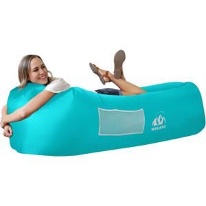 WEKAPO Inflatable Sun Lounger, Air Sofa, Hammock, Portable, Waterproof and Leak-Proof, Ideal for Backyard, Beach, Travel, Camping, Picnics and Music Festivals (Teal)