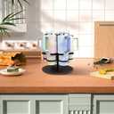 Tumbler Organizer,Ctancifang Rotating Stanley Cup Holder for Cabinet Fits 6 Bottles (40/30 oz), Stanley Organizer with Portable Handle for Kitchen, Camping, Parties,Easy to Grab Cup,Easy to Carry (black)