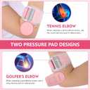 Elbow Brace for Women, Tennis Elbow & Golfers Elbow, Support with Dual Compression Pads, Adjustable Tendonitis Forearm Strap, Lightweight Arm Brace for Sports, Fitness & Daily Use - 1Pack