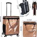 Reusable Grocery Bags on Wheels, Rolling Tote Bag, Starry Gold | for Groceries, Shopping, Trave, with Drawstring Bag 54L, Foldable, Laundry