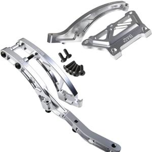 CNC Aluminum 1/5 RC Car LOSI DBXL 2.0 Gas Car Top Plate Front + Rear Chassis Brace Bracket Upgrade Part (Top Plate+Front Rear Chassis Brace Silver)